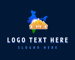 Map - India Temple Architecture logo design