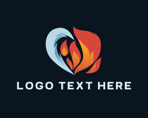 Heat - 3D Cooling Heating logo design