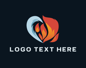 Heating - 3D Cooling Heating logo design