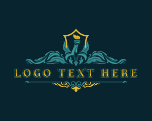 New York - Luxury Torch Shield logo design
