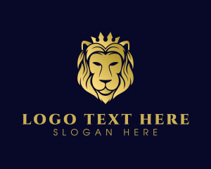 Lion - Luxury Lion Crown logo design