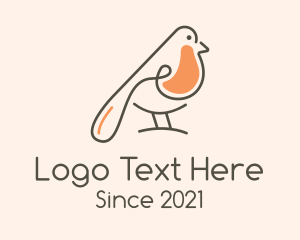 Aviary - Perched Robin Bird logo design
