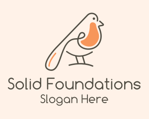 Perched Robin Bird  Logo