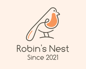 Robin - Perched Robin Bird logo design