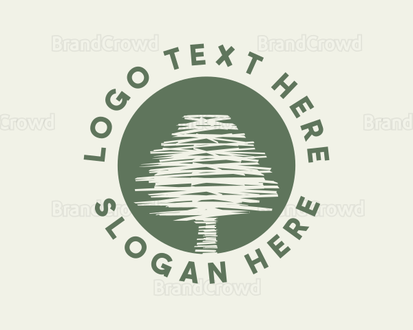 Scribble Tree Nature Logo