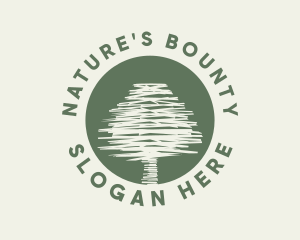 Scribble Tree Nature logo design