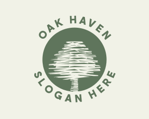 Oak - Scribble Tree Nature logo design