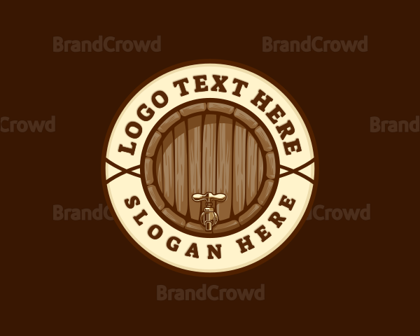 Liquor Brewery Barrel Logo