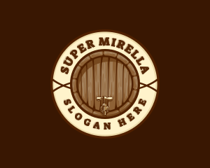 Liquor Brewery Barrel Logo