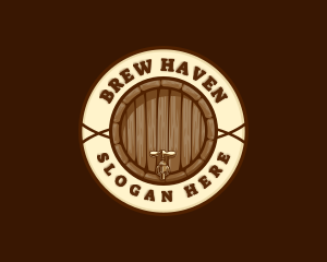 Liquor Beer Brewery Barrel logo design