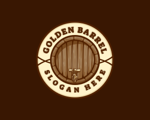 Liquor Beer Brewery Barrel logo design