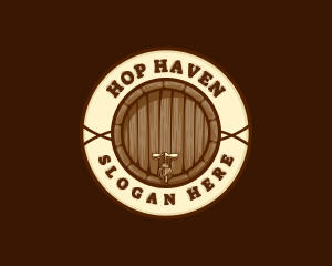 Hops - Liquor Brewery Barrel logo design