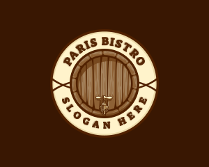 Liquor Beer Brewery Barrel logo design