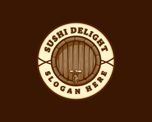 Liquor Beer Brewery Barrel logo design