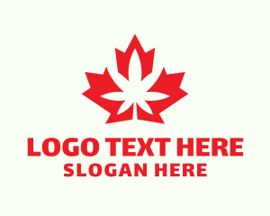 Red Triangle - Maple Leaf Cannabis logo design