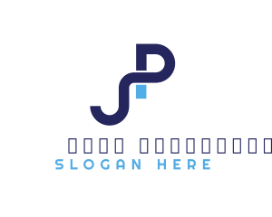 Modern Tech Wave Letter P Logo