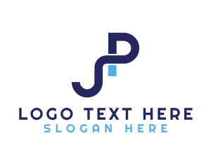 Letter Pj - Modern Tech Wave Letter P logo design