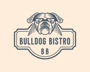 Bulldog - Bulldog Puppy Glasses logo design