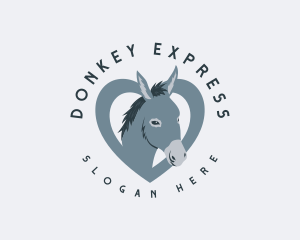 Farm Heart Donkey  logo design