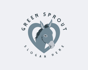 Farm Heart Donkey  logo design