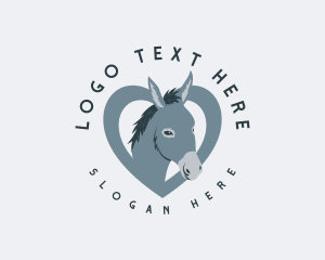 Farm - Farm Heart Donkey logo design