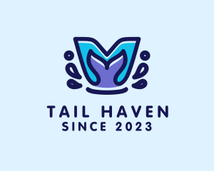 Tail - Fish Tail Fin Letter V logo design