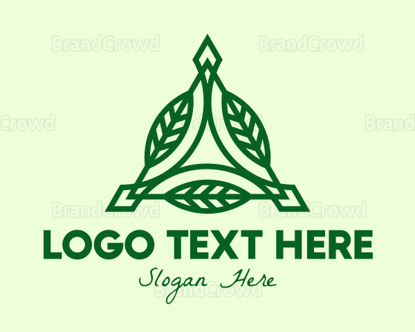 Green Triangle Leaves Logo