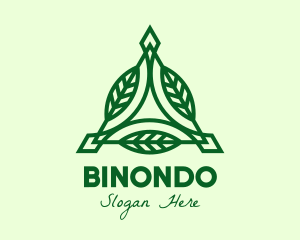 Agricultural - Green Triangle Leaves logo design