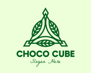 Natural Product - Green Triangle Leaves logo design