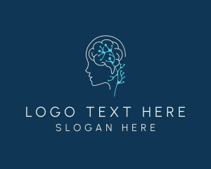 Thinking - Human Brain Psychology logo design