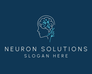 Neuron - Human Brain Psychology logo design