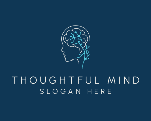 Thinking - Human Brain Psychology logo design