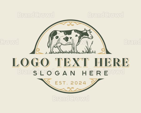 Cow Cattle Farm Logo