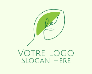 Park - Green Leaf Line Art logo design