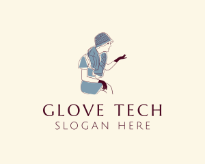 Glove - Retro Woman Fashionista logo design