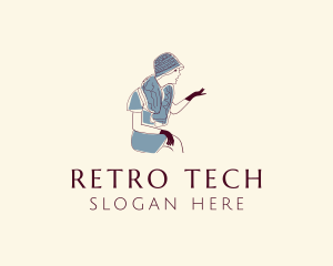 Retro Woman Fashionista logo design