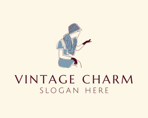 Old Fashioned - Retro Woman Fashionista logo design