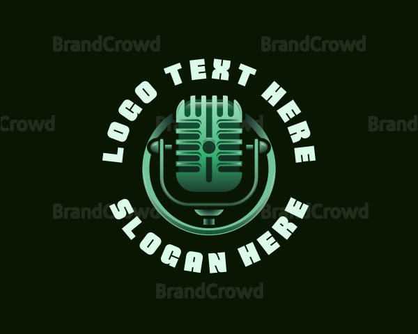 Podcast Media Microphone Logo