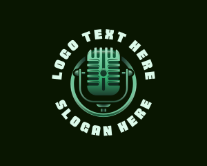 Podcast Media Microphone Logo