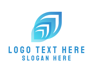Leaf - Modern Tech Leaf logo design