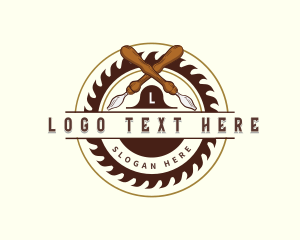 Circular Blade - Chisel Wood Carpentry logo design