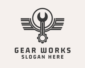 Wrench Gear Wings logo design