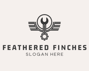 Wrench Gear Wings logo design