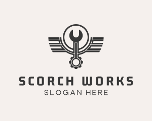 Wrench Gear Wings logo design