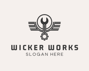 Wrench Gear Wings logo design