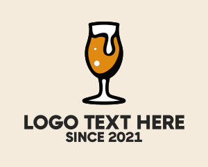 Alcoholic Beverage - Draught Beer Glass logo design