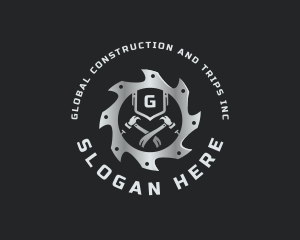 Fabrication - Industrial Saw Hammer logo design