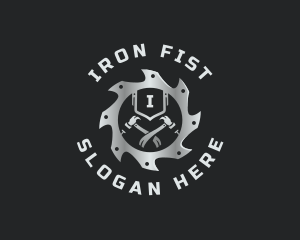 Industrial Saw Hammer logo design