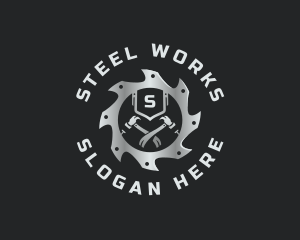 Industrial Saw Hammer logo design