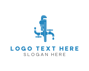 Faucet - Faucet Wrench Plumbing logo design